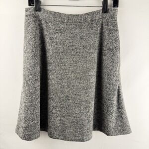 A-line Flared Short Skirt Gray Wool Blend Tweed Academia Heritage Old Money Sz 4